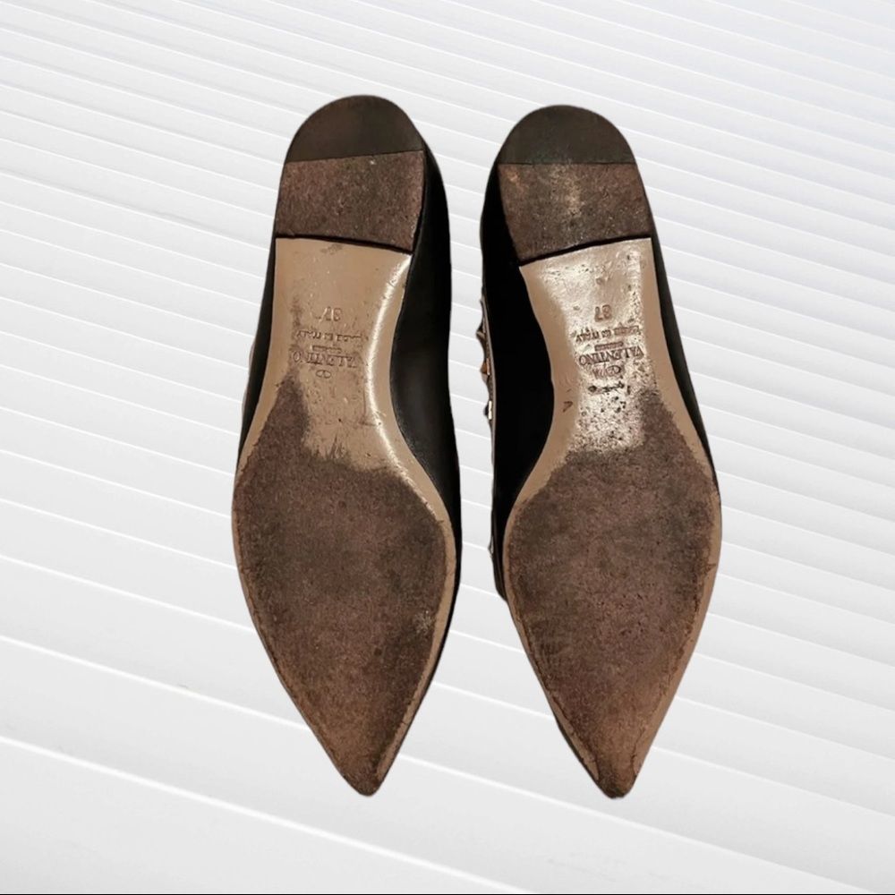 Valentino Garavani's ballerina Rockstud black ballet flats 37 - Picture 3 of 12